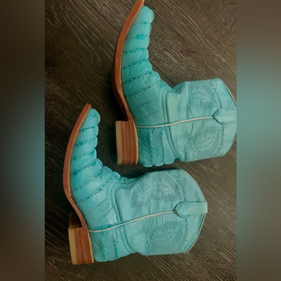 ♠️SOLD♠️ Linea de Oro Crocodile and Leather Cowboy Boots - Kids Size 12 - Picture 5 of 8